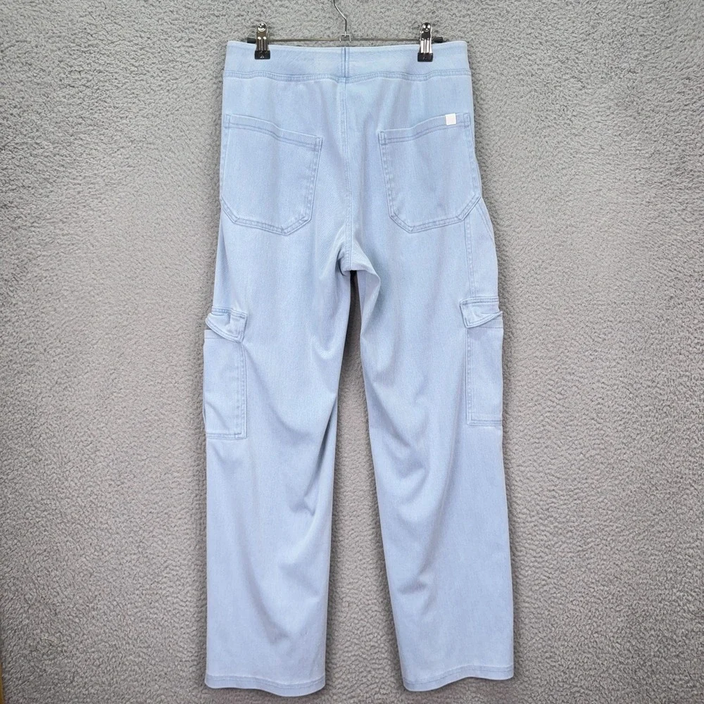 Halara Pants Womens PM Blue Flex Pull On Cargo Jean Stretch Straight Casual Y2K - Picture 2 of 9
